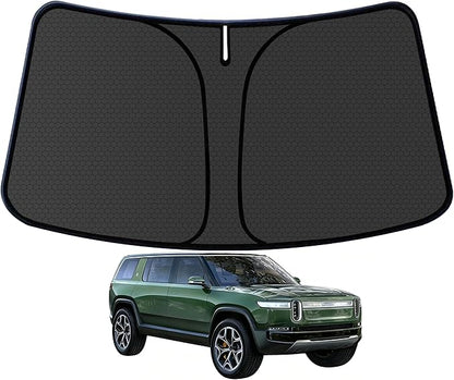 R1S Customized Windshield Sun Shade for 2022 2023 2024 2025 2026 Rivian R1S Front Window Sunshade Visor Protector Foldable Blocks UV Rays Keep Car Cooler Accessories
