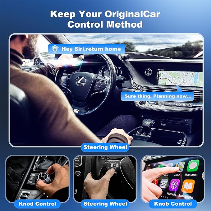 2 in 1 Mini Android Auto and Wireless CarPlay Adapter Convert Factory Wired to Wireless Dongle, USB CarPlay Wireless Stick AAndroid Auto Adapter for iOS 12+/Android No Delay