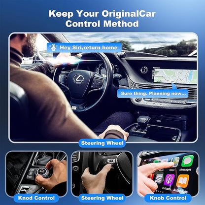 2 in 1 Mini Android Auto and Wireless CarPlay Adapter Convert Factory Wired to Wireless Dongle, USB CarPlay Wireless Stick AAndroid Auto Adapter for iOS 12+/Android No Delay