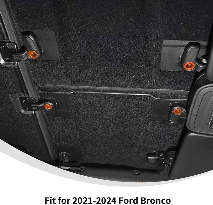 Linskip Freedom Panel Latch Trim Kit Compatible with 2021-2024 2025 Ford Bronco Accessories Orange, Hardtop Roof Handle Bult-in Aluminum Cover Set for Bronco Interior Accessories 4Door