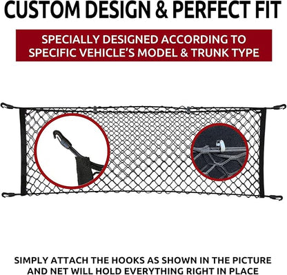 Trunk Envelope Style Mesh Cargo Net for Toyota RAV4 LE XLE Limited Adventure 2019-2025 - Premium Trunk Organizers and Storage - Luggage Net for Crossover - Best Car Organizer for Toyota RAV 4