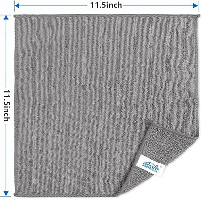 HOMEXCEL Grey Microfiber Cleaning Cloth 600 Pack, Microfiber Towel for Cars, Lint Free, Scratch-Free, Highly Absorbent, and Cleaning Rags for House, Window and Glass, Cars, TV Screen 11.5 X11.5 inch