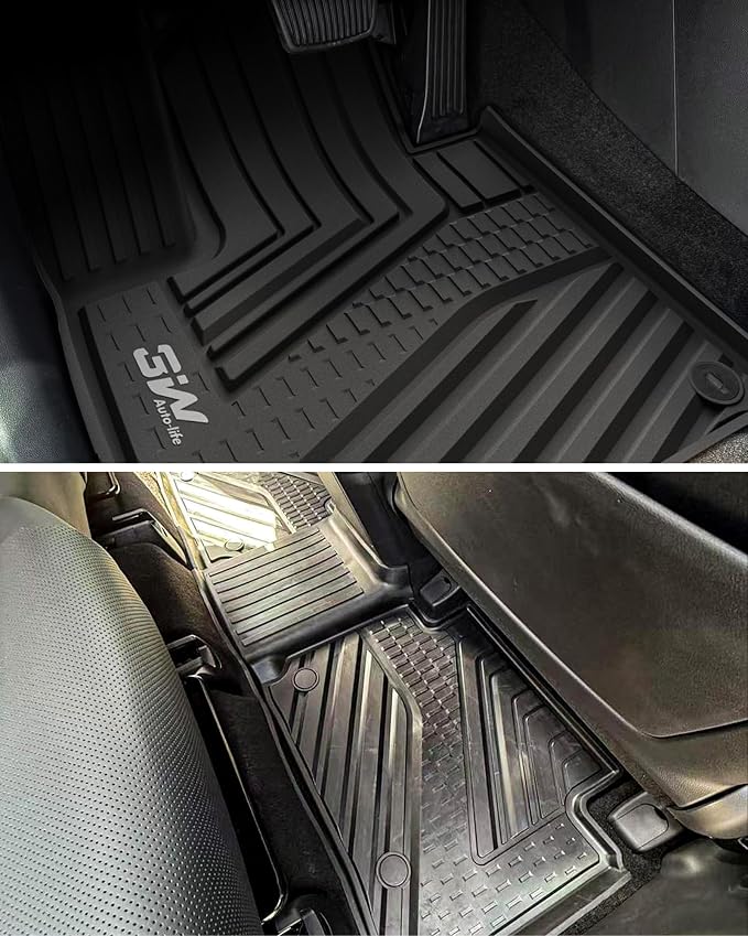 3W Floor Mats & Cargo Liner Fit for 2024 2025 2026 Hyundai Santa Fe 6&7 Seats Gas(Not for Hybrid), TPE All Weather Floor Liner for Hyundai Santa Fe Accessories SE/SEL/XRT/Limited/Calligraphy Car Mat