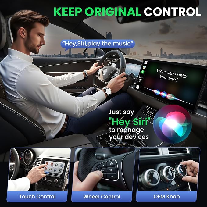 2-in-1 Wireless CarPlay & Android Auto Adapter Convert Wired to Wireless Instantly-Plug & Play for iPhone & Android,No Delay,Compact Design for iPhone & with USB/USB-C Port