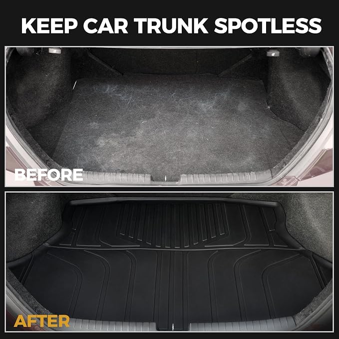 Floor Mats for Honda Civic Sedan 2012-2015, All Weather Floor Mats Trunk Cargo Liner and Door Sill Guards Accessories, Full Coverage Set (Not fit Coupe or Hybrid Models)