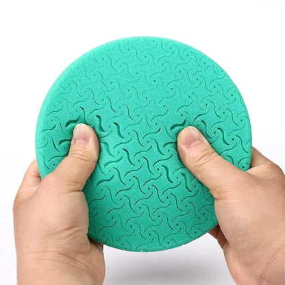CARROAD 7pc 6.5 Inch Patterned Polishing Pads Kit - Microfiber & Foam Buffing Pads for Orbital/DA Polisher - Scratch & Swirl Removal - Hook & Loop Backing - Washable & Reusable