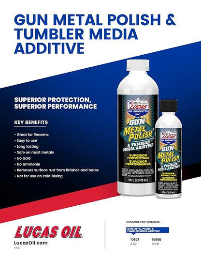 Lucas Oil 10880 Gun Metal Polish & Tumbler Media Additive - 16 Ounce (Pack of 12)