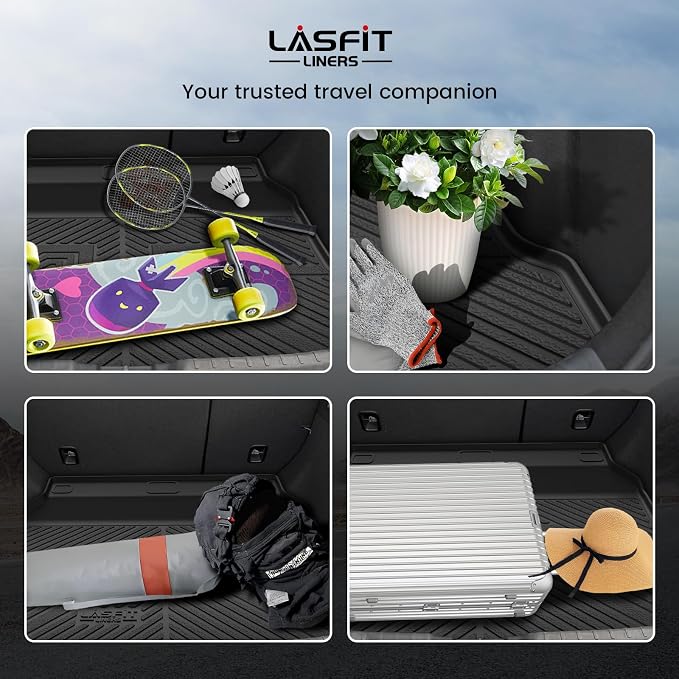 LASFIT Trunk Mat for Honda Civic Hatchback 2022-2026 & Civic Hatchback Hybrid 2025-2026, All Weather TPE Custom Fit Trunk Liner Cargo Mat Cargo Liner, Black