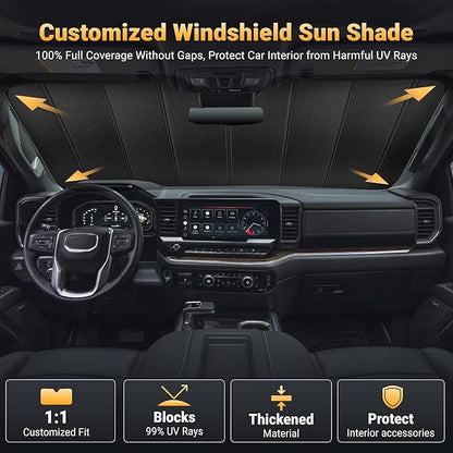 EcoNour Accordion Foldable Windshield Sun Shade Fit for Subaru Outback 2020-2023 2024 2025 Sunshade, Front Car Window Shades Sun Visor, Blocks UV Rays & Heat, Car Accessories