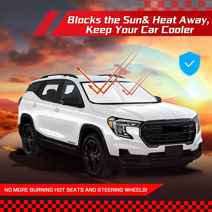 ARISMOTOR Windshield Sun Shade for GMC Terrain 2018-2025, Custom Fit Foldable Front Window Sunshade Sun Visor Protector, Block UV Rays Keep Your Car Cooler