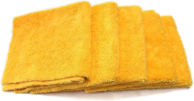 Maxshine 16" x 24" Universal 5-Piece Professional Edgeless Microfiber Towel Set – 380GSM Extra Absorbent & Ultra Plush – Premium Towels for Car Wash, Home Cleaning & Pet Drying