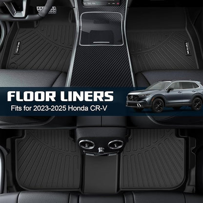 Floor Mats for 2023-2025 2026 Honda CR-V CRV (Include Hybrid) All Weather Protection TPE Rubber Floor Liners for 2026 Honda CRV Hybrid Accessories, Odorless Anti-Slip, 1st & 2nd Row, Black