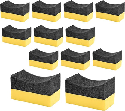 12 PCS Tire Shine Applicator Pad, Tire Dressing Applicator Sponge, Foam Applicator Pad Tire Sponge Color Polish Applicator Pad for Car Glass Porcelain