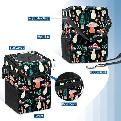Car Trash Can – Multi-Purpose, Lightweight and Portable with Durable Water-Resistant Coating, No Installation Required, Practical and Ample Capacity, Variety of Colors.Mushroom