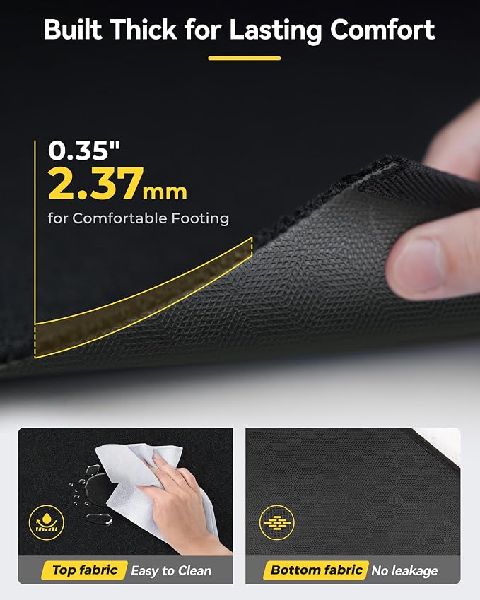 3W Floor Mats & Cargo Liner & Carpets Fit for 2021-2024 2025 Ford Bronco 4 Door, All Weather TPE Custom Fit Floor Liner and Trunk Mat Full Set Car Mats (Not for Bronco Sport & Rubberized Floor)