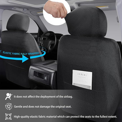 Full Coverage Leather Car Seat Covers Full Set,Waterproof Seat Covers for Cars,SUVs Trucks, Car Seat Cushion,Car Seat Protector with 5 Seats (Black, Full Set(Front and Rear-5 Seats))
