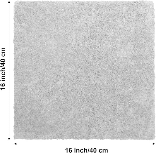 Shimeyao 30 Pcs Edgeless Microfiber Plush Towels for Cars Detailing Drying Wash Polishing Absorbent Cleaning Cloths, 500 GSM (16 x 16 Inch,Light Gray)