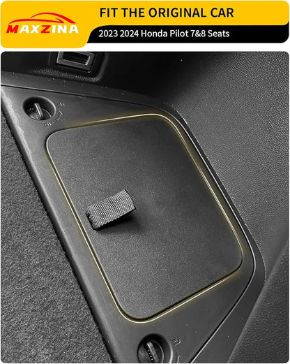Rear Trunk Organizer Cover Compatible with 2023 2024 2025 2026 Honda Pilot Trunk Organizer Storage Bin Lid Left Driver Trunk Side Storage Box Cover Protector Black 7&8 Seats Pilot Accessories