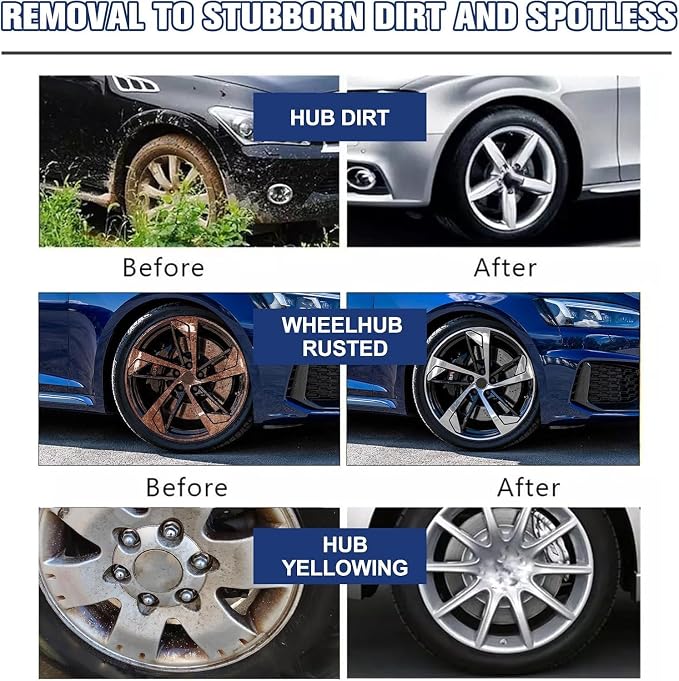 2026 Upgraded Bronze Bomber Wheel Cleaner, Tire Cleaner,- Safe on Chrome and All Wheel Finishes - Brake Dust, Dirt, Browning, Grease, and Grime Remover (US Stock) (4 PACK)