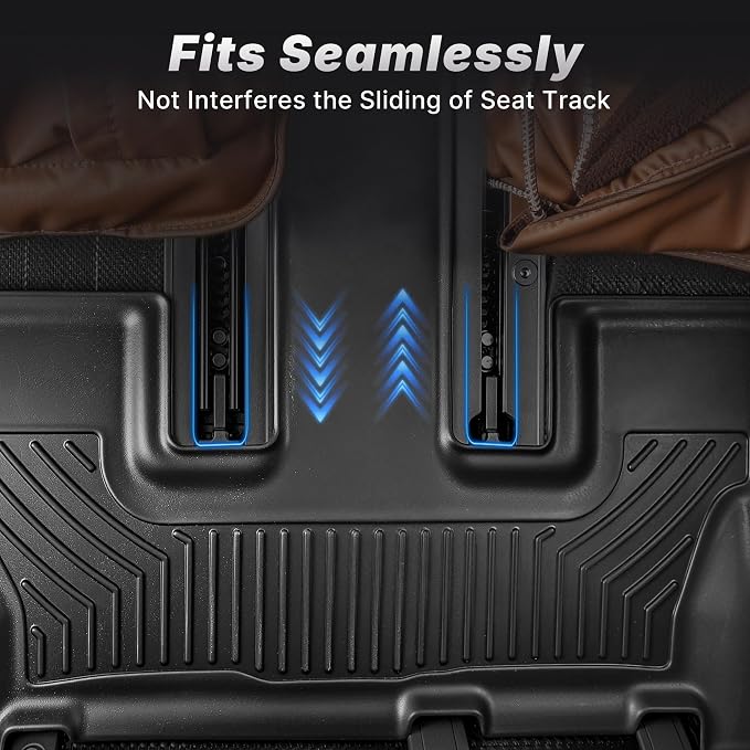 OEDRO Floor Mats for 2024-2013 Toyota 4Runner 7 Seater, Custom Fit TPE All-Weather 4Runner Car Mats Includes 1st, 2nd Row & 3rd Row Floor Liners, Black