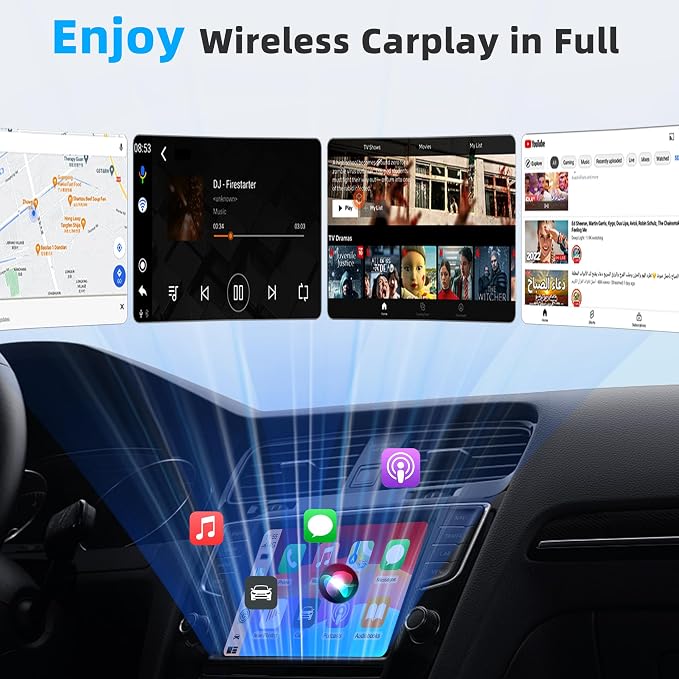 Mini Wireless Carplay Adapter for iPhone - Carplay Wireless Adapter Car Play Dongle, Stable, Grey