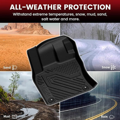 LASFIT Floor Mats & Cargo Mats for Volkswagen Taos 2022-2026(Only Fit FWD), All Weather TPE Custom Fit Floor Liners for VW Taos Accessories 1st & 2nd Row Car Mats & Trunk Mats, Easy to Clean, Black