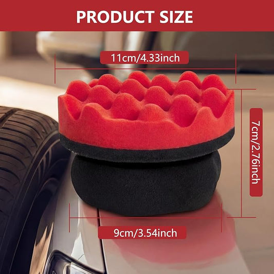 2 Pack Large Tire Shine Applicator Pad - Hex Grip Tire Applicator Sponge, Reusable Foam Sponge Tool for Car Detailing, Ideal for Applying Tire Shine & Tire Cleaner After Car Wash, Car Cleaning