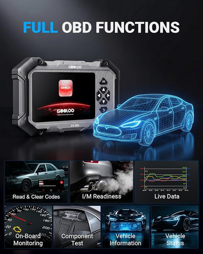 2026 GOOLOO DS600 OBD2 Scanner with Touchscreen –No Subscription, Lifetime Free Use&Update, ABS/SRS/Transmission Car Scanner Diagnostic Tool, 9+ Reset Services, AutoVIN, Supports FCA CANFD