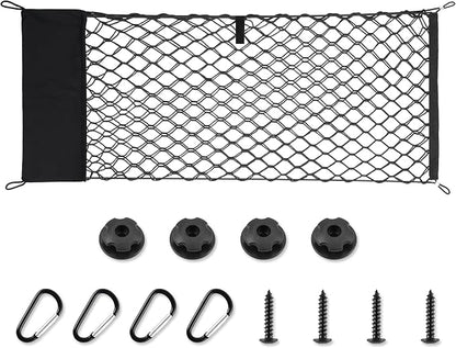Amiss Envelope Style Truck Bed Cargo Net with Side Organizer, Fits for 2017-2025 Honda Ridgeline Accessories, Portable Storage and Highly Elastic Organizer with Hook, Car Exterior Accessories.