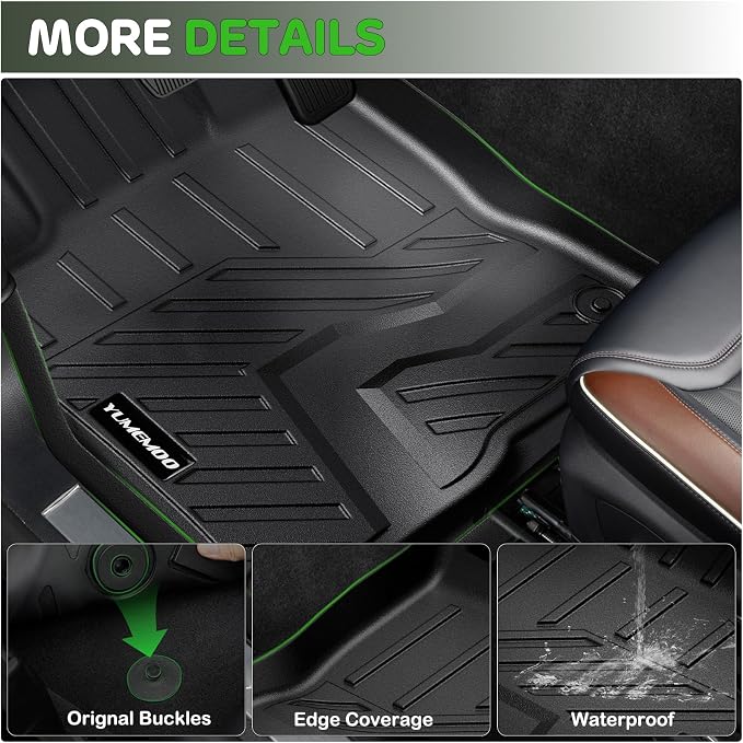 Floor Mats for 2016-2021 Honda Civic Sedan/Coupe/Type R/Insight,2017-2021 Hatchback All Weather TPE Floor Liners Custom Fit for Civic 2021 1st & 2nd Row & Door Sill Guards Anti-Slip Full Set Car Mats