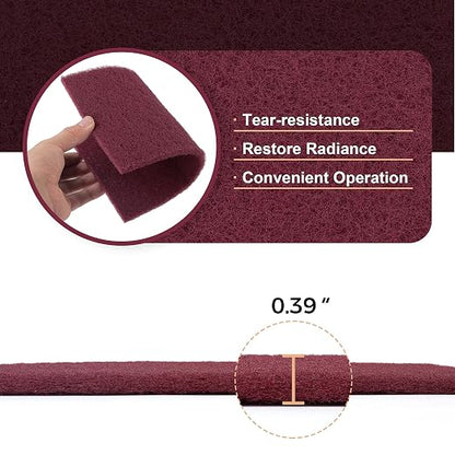 S SATC 6" x 9" 10 Pack General Purpose Scuff Pads,5 Each of Maroon and Gray Automotive Paint Primer Prep Adhesion Scratch Scuff Pads for Woodworking,Automotive Restoration