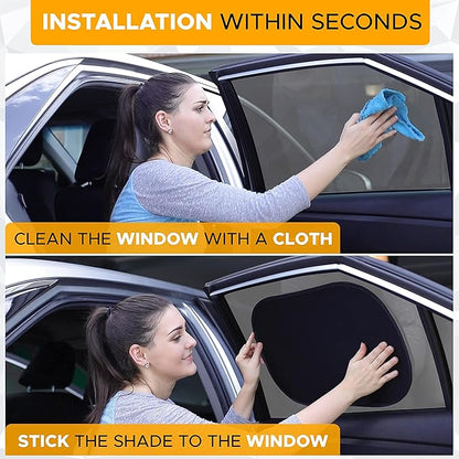 EcoNour Car Side Window Shade for Baby - 2 Pack | Car Window Shade for Sun Glare, Heat and UV Protection | Rear Side Window Sunshade for Privacy Blackout Car Accessories | Medium (20"x12")