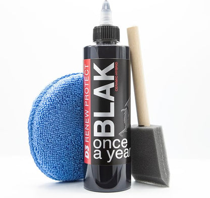 RENEW PROTECT Blak, Lasts Months - Years, Rich Black Tire & Trim Treatment, Mid to High Shine, Floor Mat-RV-Golf Cart, 100% Motorcycle-Safe, Ceramic-Hybrid Protectant, Wash-Proof, 5 min Dry-Seal 8oz