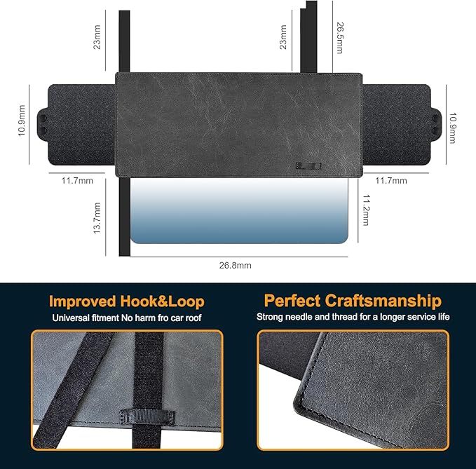 Veharvim Sun Visor Extender for Car (Polarized, UV400, PC Lens, 2 Side Sunshade), Car Visor Extender Sun Blocker, Visor Extender Attachment, Anti-Glare for Safe Driving