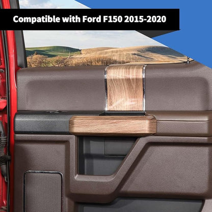 Voodonala for F150 2015-2020 Interior Door Handle Cover with Door Panel Cover Compatible with Ford F-150 2015-2020, F150 Interior Accessories 8Pcs(ABS,Wood)