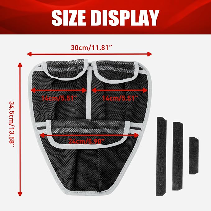 Front Trunk Organizer Frunk Tool Bag for Can Am Spyder F3 F3-L F3-S F3-T 2015+ Models - Removable 3 Mesh Pockets Storage Accessories(Gray Piping)