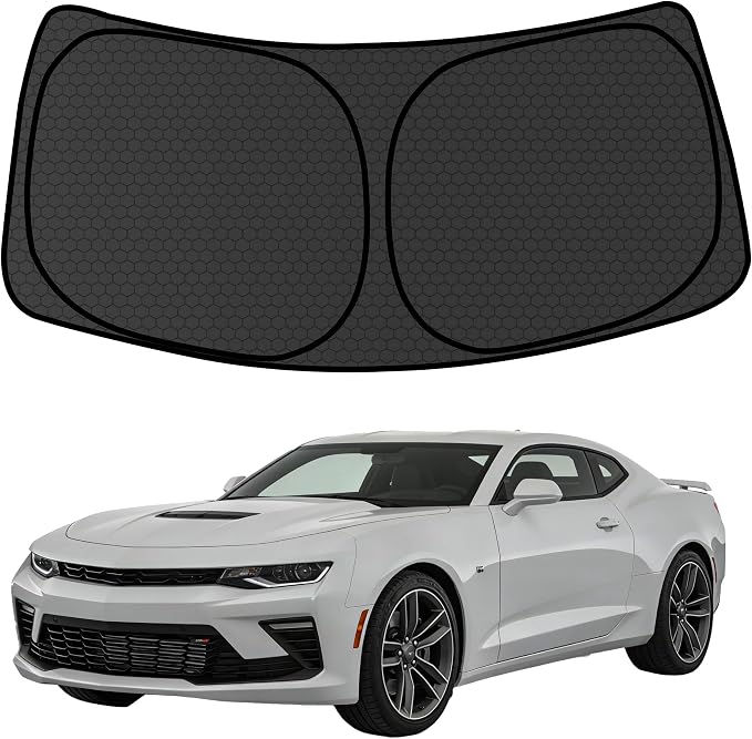 Camaro Customized Windshield Sun Shade for 2016-2025 2026 Camaro Front Window Sunshade Visor Protector Foldable Blocks UV Rays Keep Car Cooler Accessories