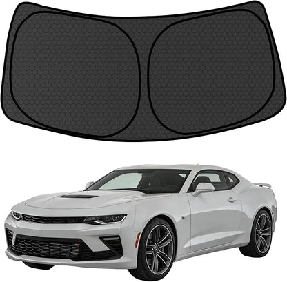 Camaro Customized Windshield Sun Shade for 2016-2025 2026 Camaro Front Window Sunshade Visor Protector Foldable Blocks UV Rays Keep Car Cooler Accessories