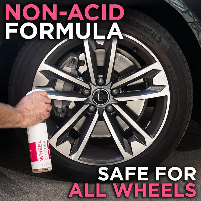 ESOTERIC Wheel Cleaner, Effective Iron Removing Wheel Cleaner, Safe & Versatile Brake Cleaner for Alloy, Chrome, Aluminum, Steel Wheels, Iron Remover, Best Car Detailing Supplies
