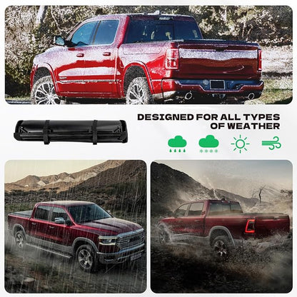Soft Roll Up Truck Bed Tonneau Cover Compatible with 2009-2025 2026 Dodge Ram 1500 (Incl. Classic & New) 5.7 ft Bed Without Rambox | 5.7FT(67.4")