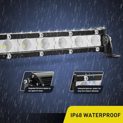 Nilight 2PCS 7 Inch 18W Ultra-Slim Single Row LED Flood Light Bar Fog Light Dricing Light Work Light for Offroad 4x4 Jeeps Trucks ATV UTV SUV Tacoma Subaru