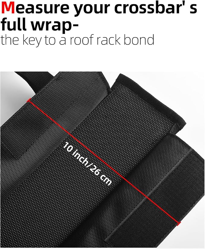 Abahub Soft Roof Rack Pads with 2 Tie Down Straps, 2 Tie Down Ropes, 2 Hood Loops and Storage Bag, for Surfboard, Kayak, Canoe, Heavy Duty Universal Car Roof Racks System Black 30 Inch