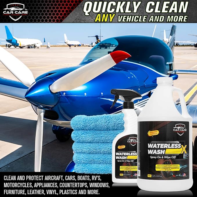 Waterless Wash X-Car Detailing, 128 oz Gallon | No Water Needed, Quick Detailer for Any Vehicle, Wash in Garage, at Work, or Anywhere, Spray On & Wipe Off