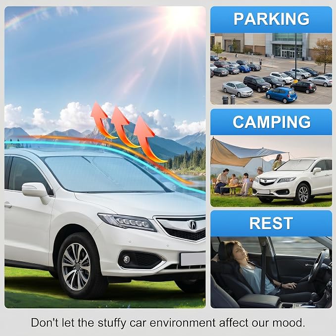 Custom Fit Windshield Sun Shade for Acura RDX 2013-2018 | Custom Fit Windshield Cover, Blocks UV Rays, Double-Layer Heat Shield, Durable Frame, Easy Fold & Storage