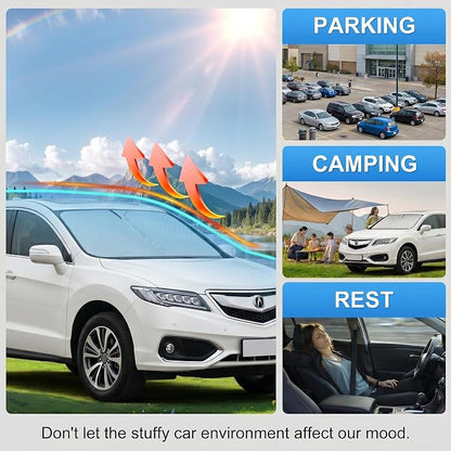 Custom Fit Windshield Sun Shade for Acura RDX 2013-2018 | Custom Fit Windshield Cover, Blocks UV Rays, Double-Layer Heat Shield, Durable Frame, Easy Fold & Storage