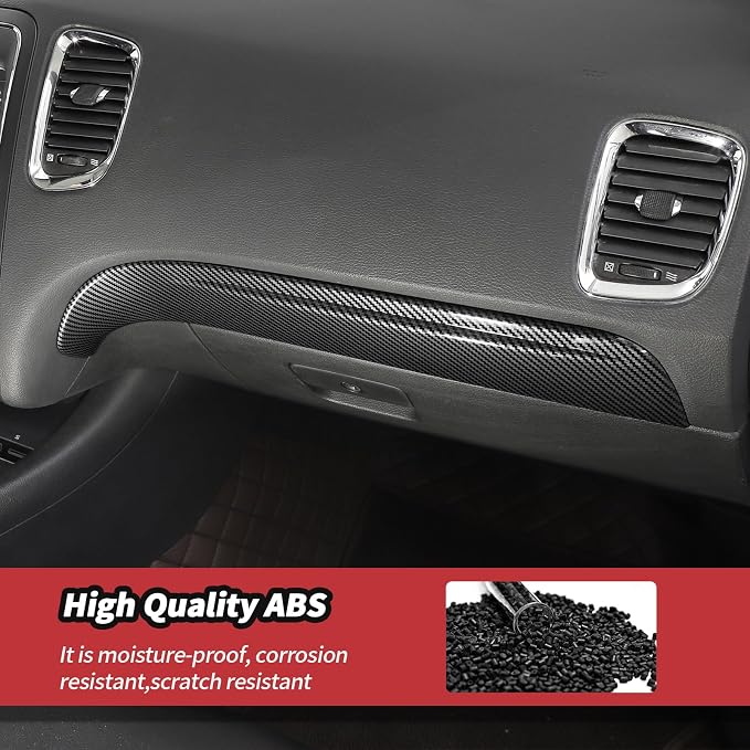 JeCar for Durango Carbon Fiber Interior Dash Panel Trim Kit Fit for 2014-2020 Dodge Durango Interior Accessories (3pcs)