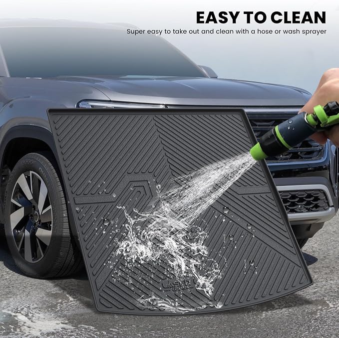 LASFIT Trunk Mat for Volkswagen Atlas Cross Sport 2020-2026, Custom Fit All-Weather Protection TPE Rubber Cargo Mat for VW Accessories, Super Duty, Waterproof, Easy to Clean, Black
