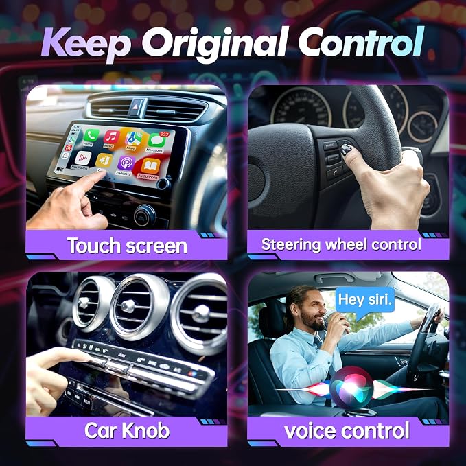 Wireless Carplay Adapter for Apple iPhone 2024 Upgrade 2 in 1 Mini Car Play Dongle Converts Wired Carplay/Android Auto to Wireless Plug and Play Low Latency for Cars from 2016