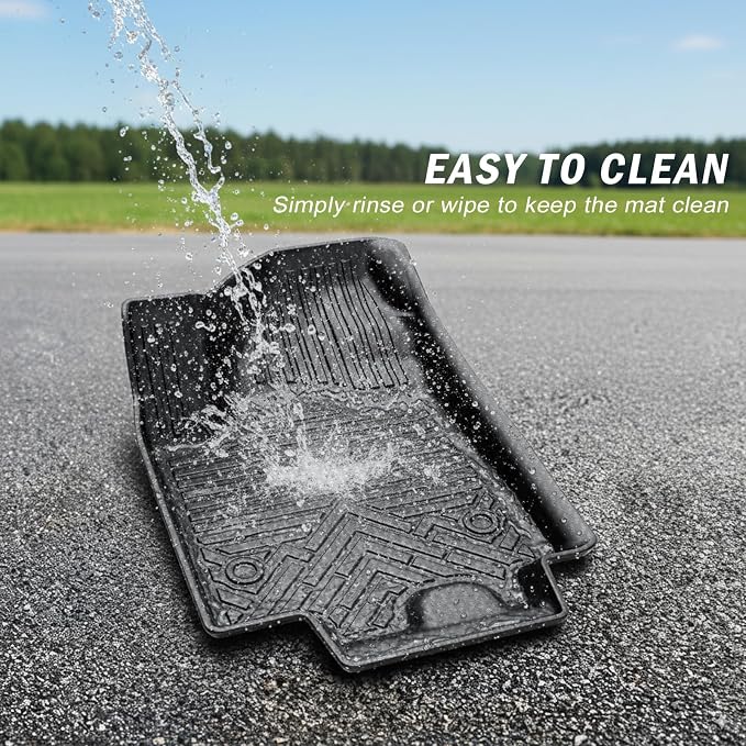 KUST Floor Mats for 2020-2026 Chevy Silverado/GMC Sierra 1500/2500HD/3500HD Crew Cab with Rear Underseat Storage Box, Front Bucket, All Weather Car Mats for Silverado Accessories TPE Rubber