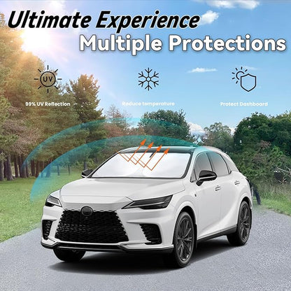 Windshield Sun Shade for 2016-2022 Lexus RX 350 450h, Car Front Window Sun Visor & Heat Shield | 240T Sunshade Protection Blocks UV Rays Keep Your Car Cooler